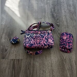 Vera Bradley Quilted Bag Set with Accessories